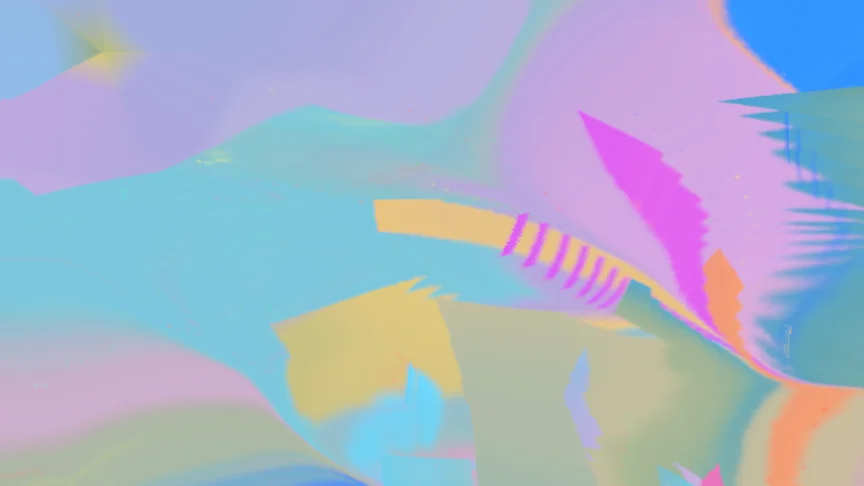 Luminous triangles trace colorful smears along the sky.