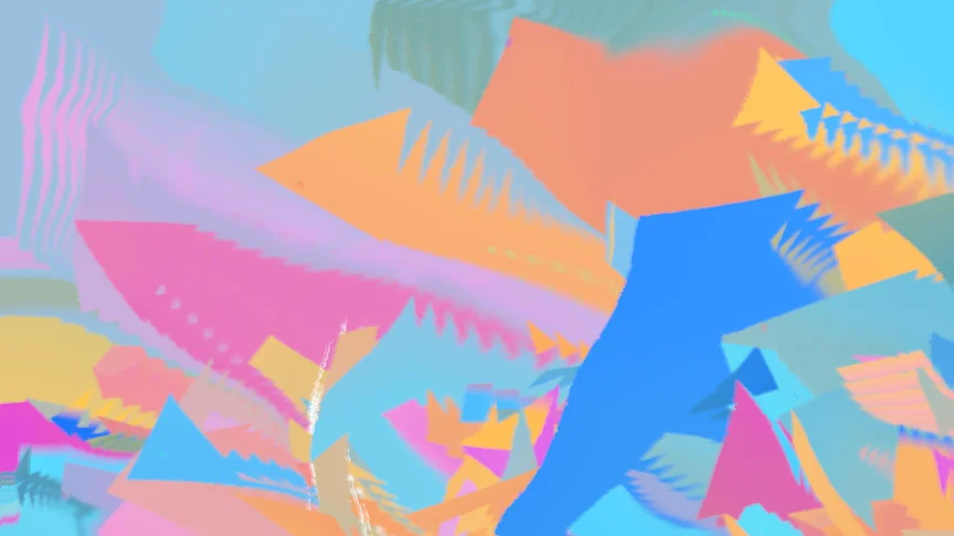 A graceful impression of triangular noise fills the radiant canvas with life.